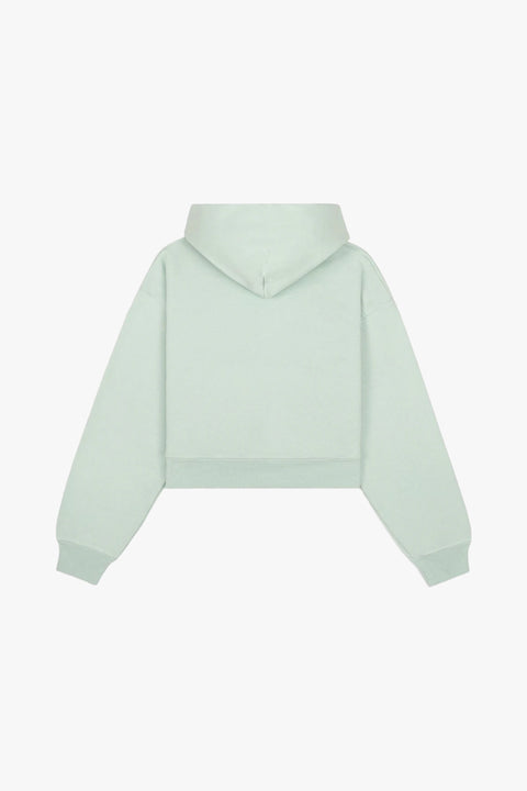 Italic Logo Embroidered Cropped Hoodie