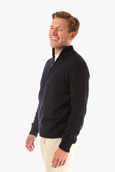 Half Zip Wool Cashmere Sweater