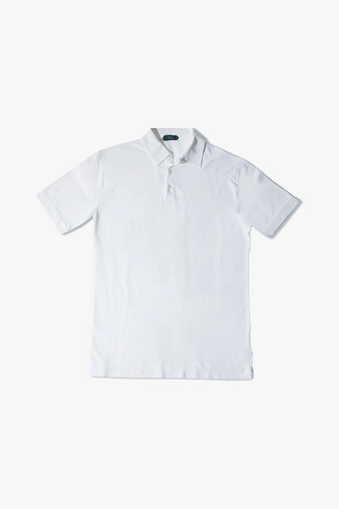 White short-sleeved Ice Cotton polo shirt