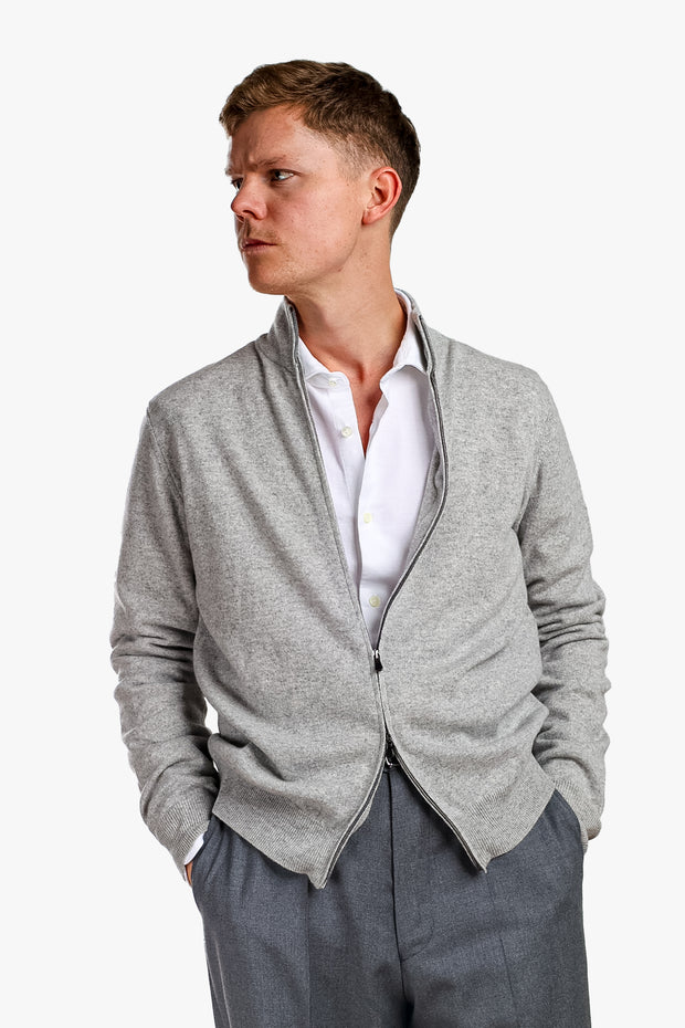 Full Zip Wool/Cashmere Sweater