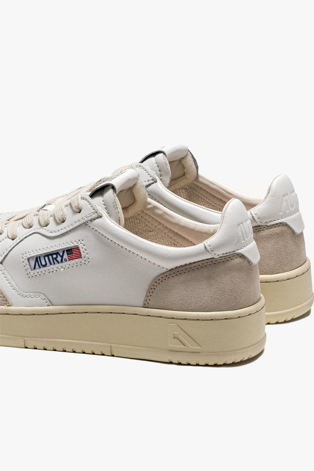 MEDALIST LOW LEATHER AND SUEDE SNEAKERS